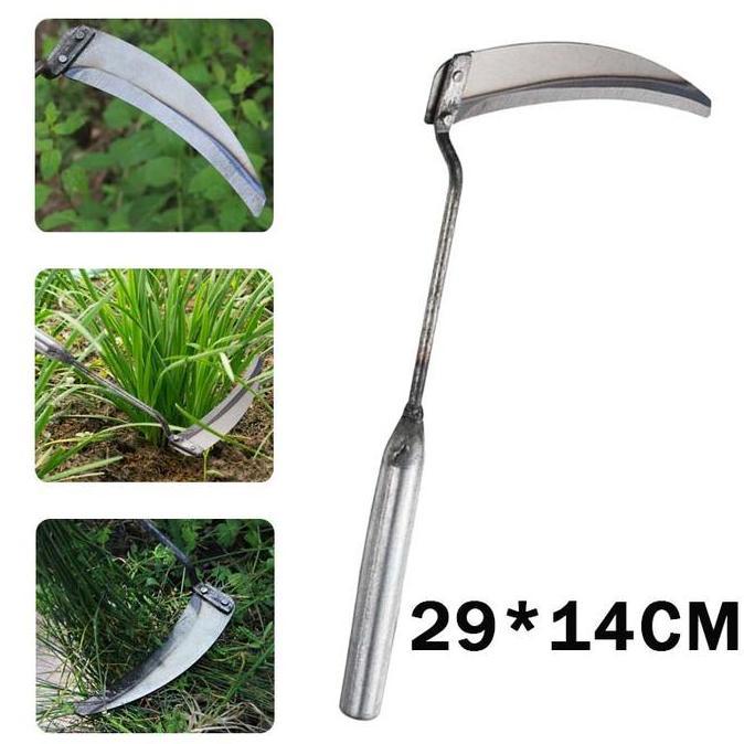 Celurit Rumput Tajam Steel Sabit Rumput Baja Asli Super Tajam Arit Potong Rumput Alat Rumput Liar Ar