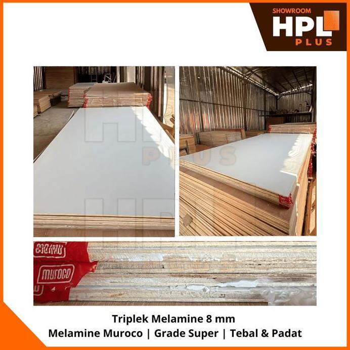 Triplek Melamine 8 mm Putih Doff | Kayu Lapis Premium Furniture Kitchen Set Interior | Single Face M