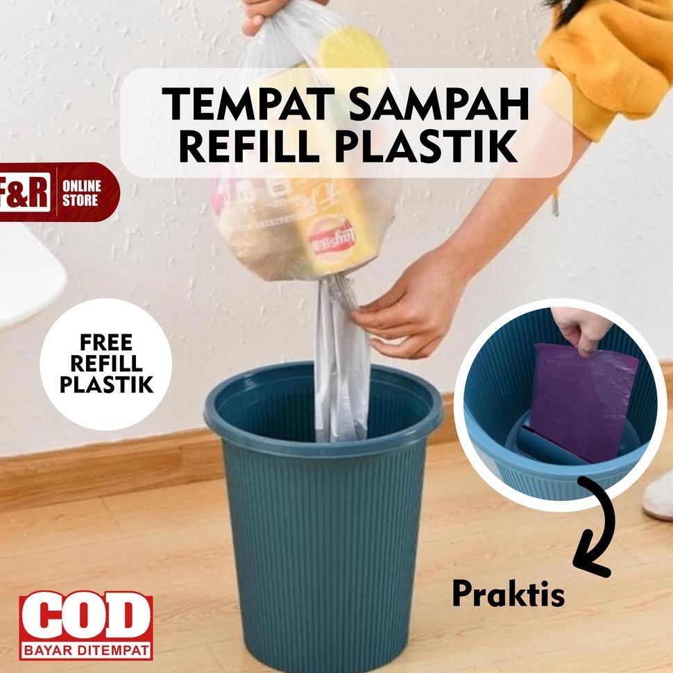 Tong Sampah Portable Dengan Tempat Kantong Plastik Sampah Refill Isi Ulang Roll Gulungan Otomatis