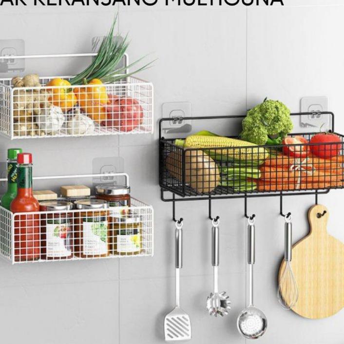 Rak Kamar Mandi Tempel Tempat Sabun Rak Dapur Besi Gantung Keranjang Kamar Mandi