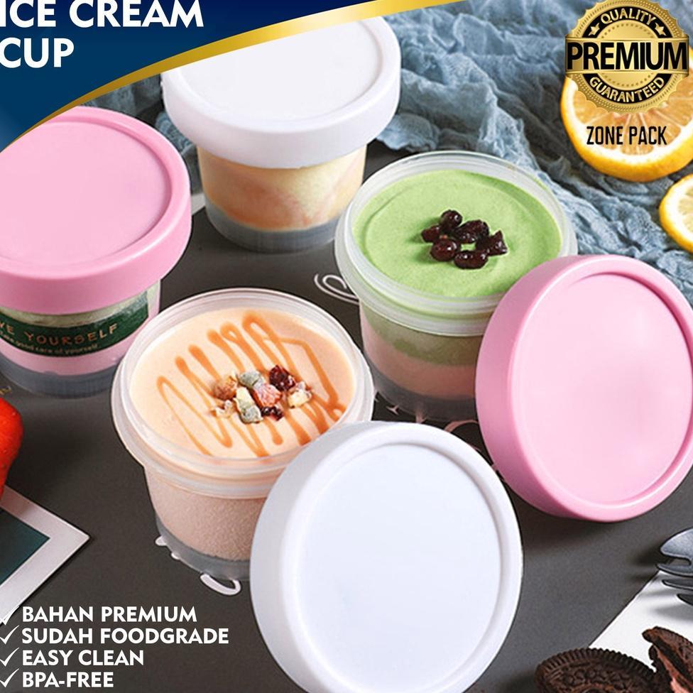 [10 Pcs] Ice Cream Cup + Tutup | Pot Jar Es Krim  | Pot Jar Bunga Putih | Wadah Kemasan Lulur
