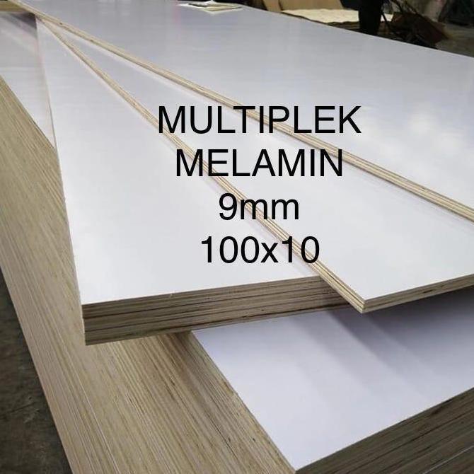 Multiplek / Triplek melamin putih 9mm (100x10)cm, melaminto plywood
