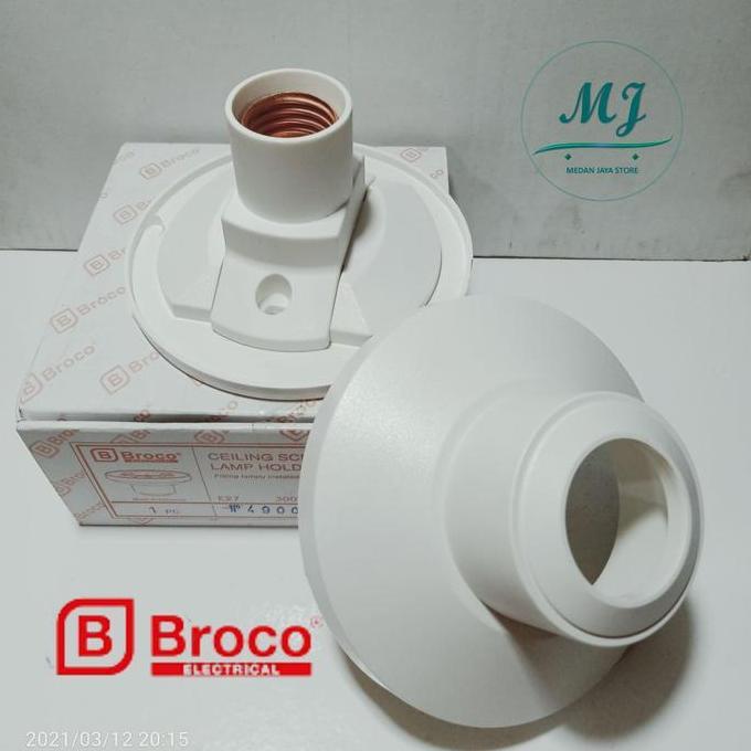 Ready  Pitingan Lampu Plafon Broco 12101 (B) Fitting Lampu Plafon Besar Lux Original Kotak Lamp Puti