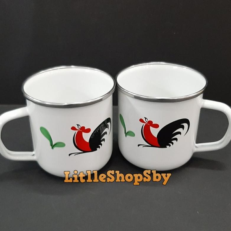 Gelas Enamel 9Cm / Mug Enamel 9Cm Ayam Jago