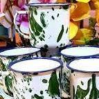 Mug 7Cm (6Pcs) Cangkir Seng Gelas Enamel Motif Blirik, Gelas Motif Blirik, Cangkir Jadul, Gelas Seng