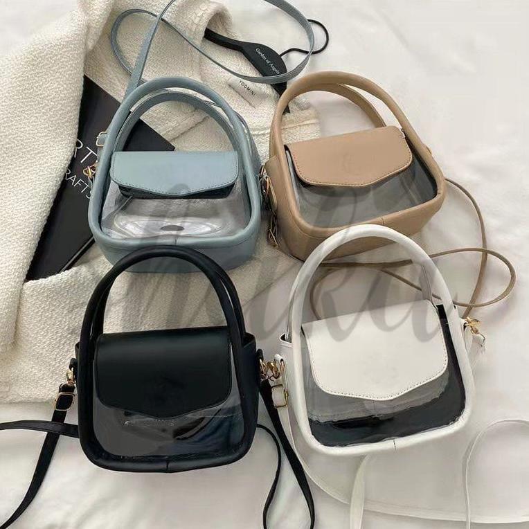 Rosy / Tas Selempang Mika / Tas Selempang Wanita Korea Transparan