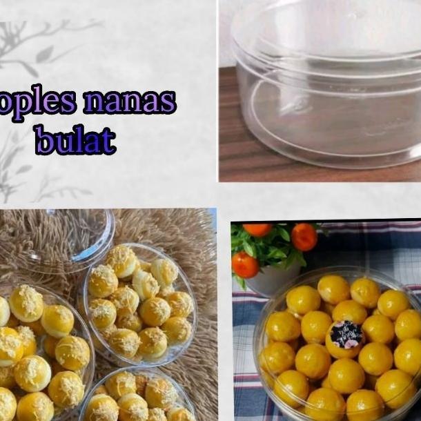 Toples Plastik Nastar/Toples Kue Kering Lebaran/Toples Nanas Bulat