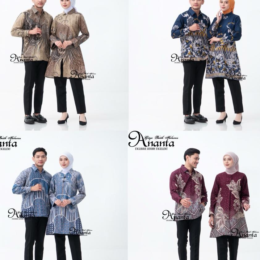 Batik Ananta Variasi(I)Couple Pasangan Sarimbitan Atasan Batik Lapis Premium Furing Dan Tricot, Keme