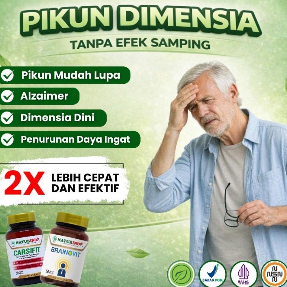 Obat Pikun Lansia Pelupa Daya Ingat Menurun Demensia Linglung Saraf Otak Amnesia Naturindo Brainovit