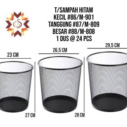 Keranjang Sampah Hitam Besar/ Tempat Sampah Jaring Besi/ Tong Sampah Kawat
