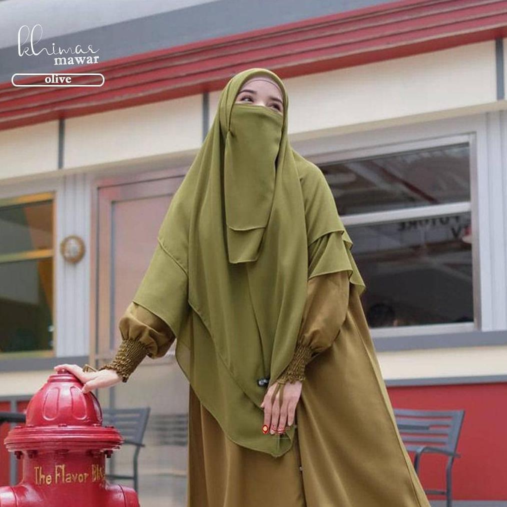 Hot Product (Paket) Segiempat Instan Free Cadar 2 Layer Jumbo Khimar Mawar 2 Layer
