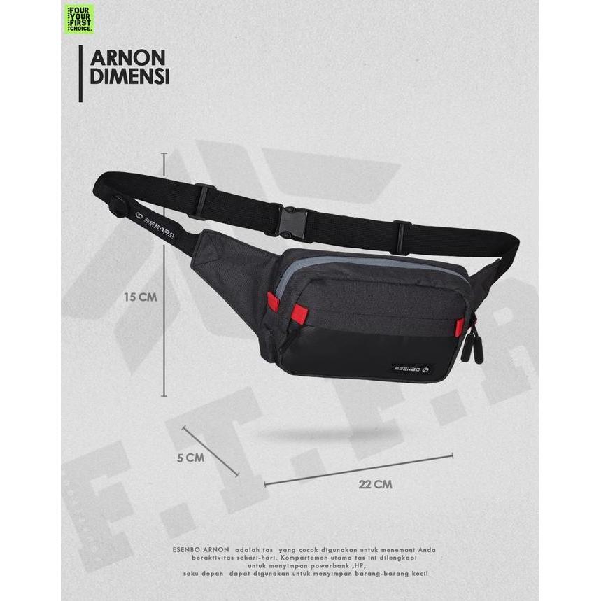 NEW TAS WAISTBAG PRIA ESENBO ARNON - TAS PINGGANG PRIA WANITA CASUAL ORI