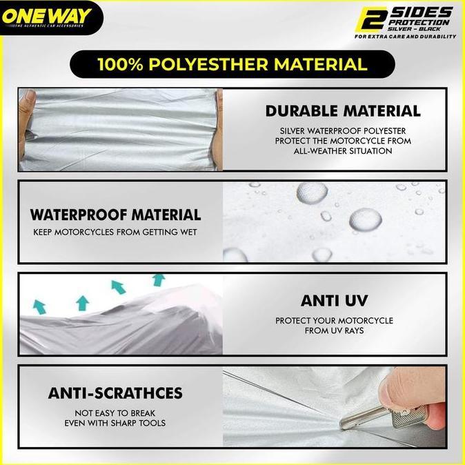 Sarung Cover Motor ONEWAY Silver SUZUKI ADDRESS Waterproof Anti Panas