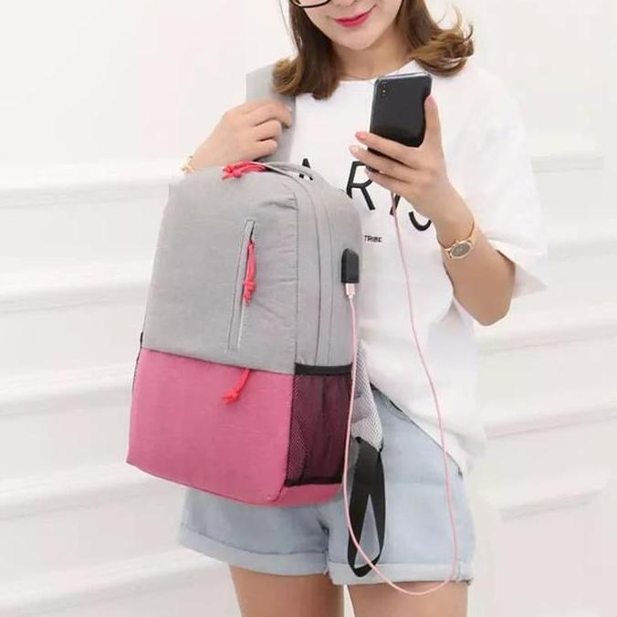 NEW TAS RANSEL LAPTOP USB PORT ANTI MALING TAS RANSEL PRIA WANITA ORI