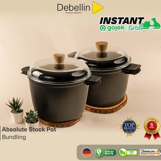 Debellin Absolute Stock Pot - Panci Granite Anti Lengket