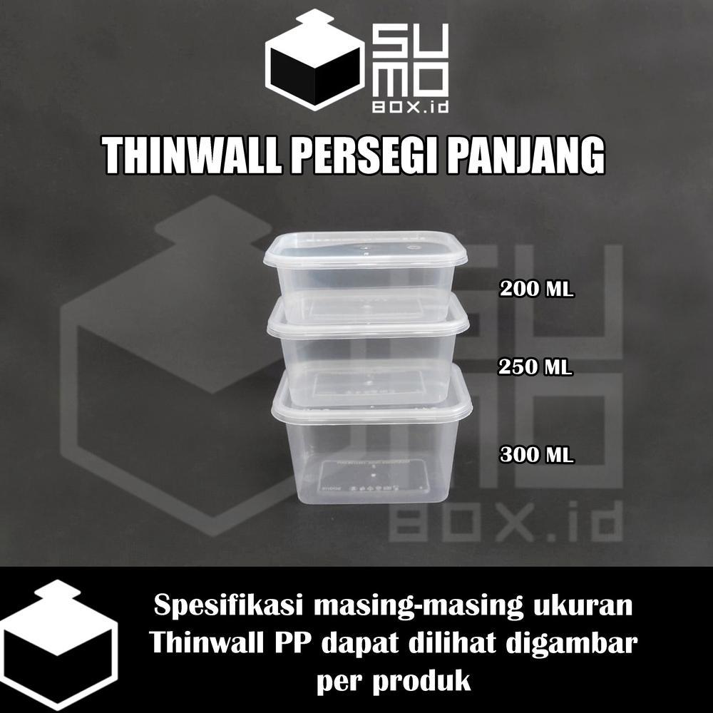 new deals thinwall persegi panjang 200ml + tutup / wadah plastik box dessert kontainer 200 ml [ecera