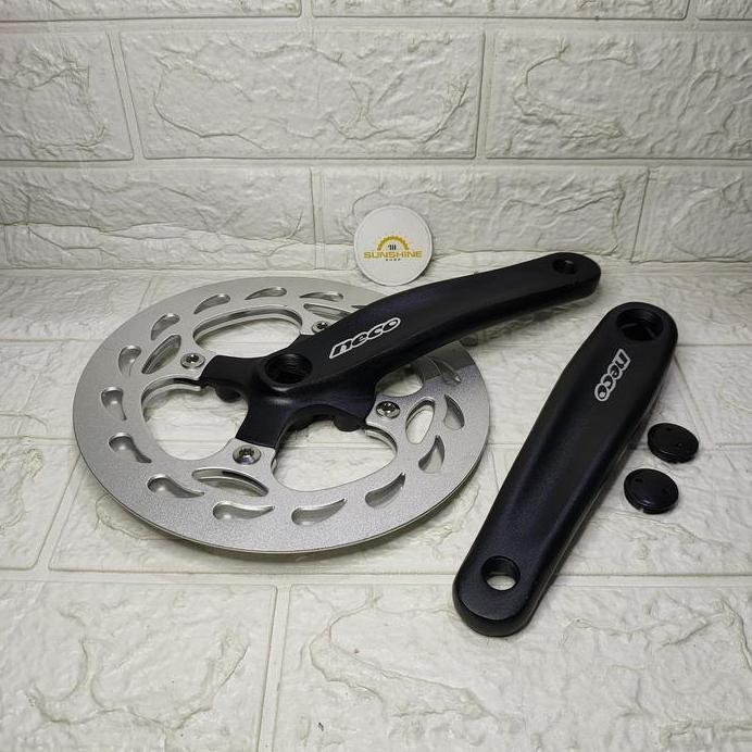 Crank 46T NECO Alloy Single 1 Speed BCD 104 Arm 170mm As Tengah BB Kotak Sepeda Fixie Roadbike Lipat