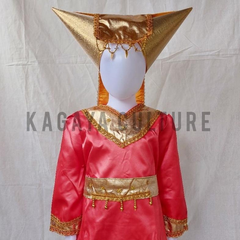 Best Seller Baju Adat Padang Anak Perempuan Lengkap Aksesoris Tanduk Minang - Baju Tari Adat Padang 