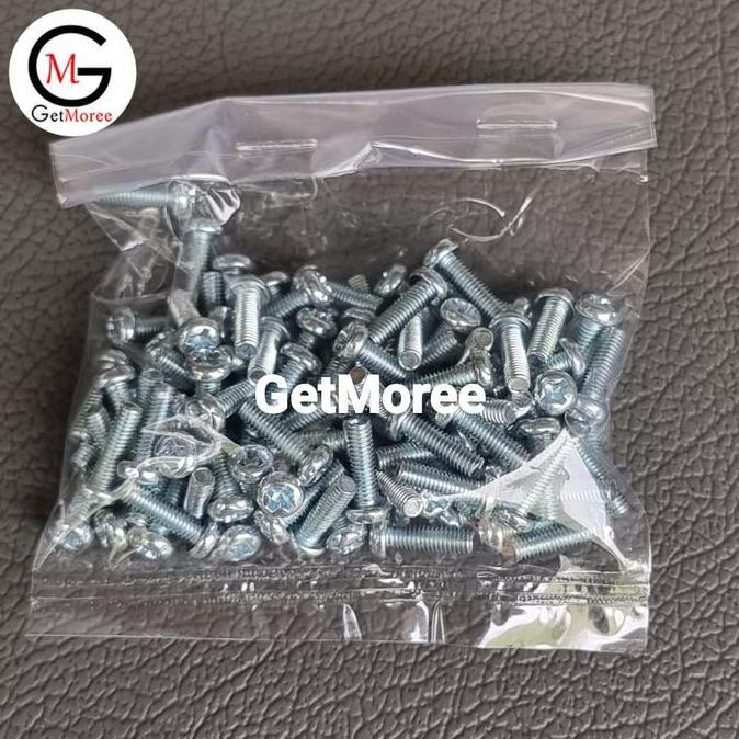 100 pcs Baut 3X10mm Jengkol Baut Spikon JP M3 x 10mm