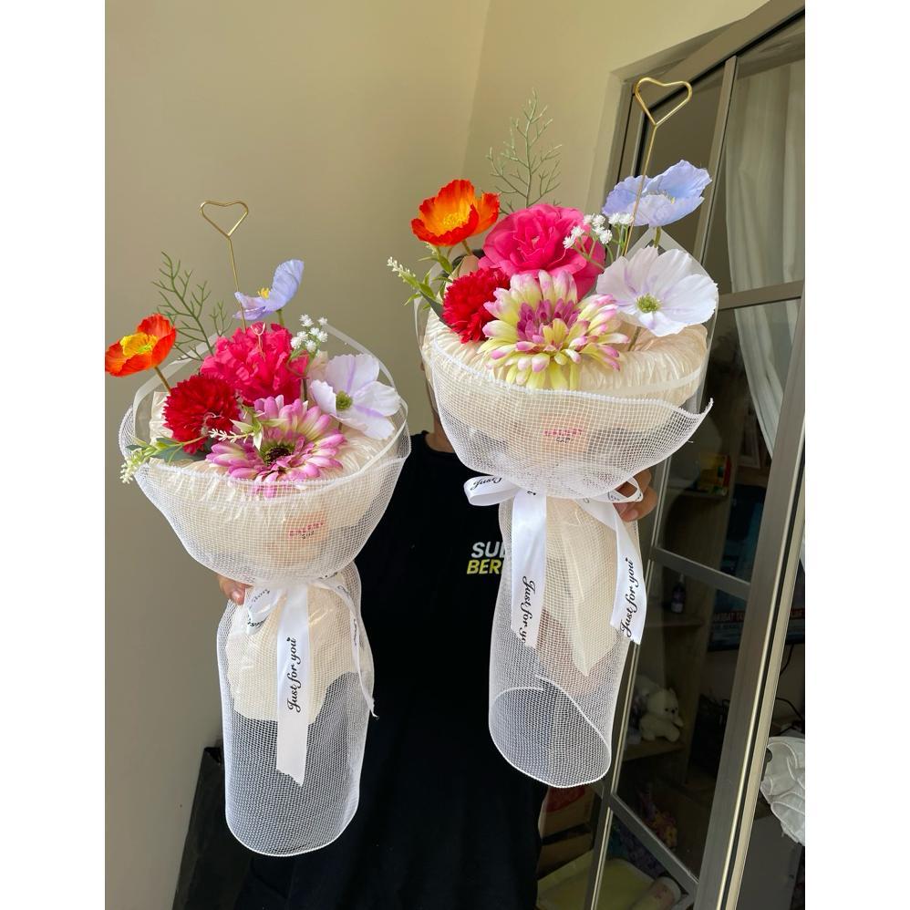 Diskon Korea Round Bouquet / Buket Bunga Artificial / Round Buket Artificial