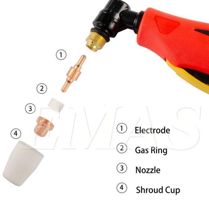 ATHHINE 65pcs Plasma Cutter Aksesoris Tip Elektroda  65pcs Tip Plasma Cutter Pt31 Nozzle Plasma Cutt