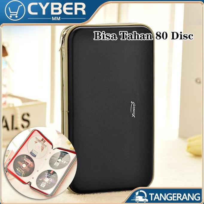 DEFAECO Bisa Tahan 80 Disc/Tas Penyimpanan CD-DVD Bahan Kulit/Tas Kaset DVD-CD