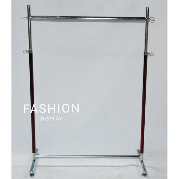 Gawang Baju Pipa Bulat Rak Baju Stand Baju Gantungan Besi-BH