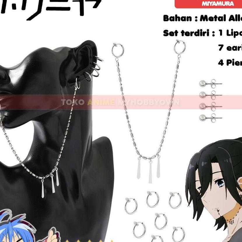 Anting Rantai Bibir Aksesori Lip Chain Horimiya Miyamura Izumi Cosplay