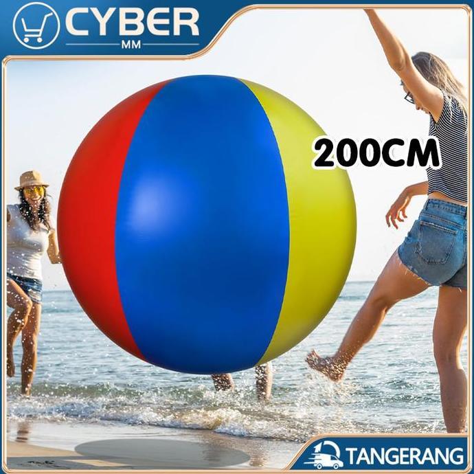 CHONELIO 200CM Bola Pantai Inflatable Bola Pantai Jumbo PVC Bola Pantai Besar Jumbo