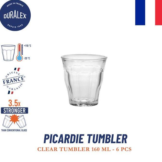 Duralex Gelas Kopi Picardie 160 ml -Set of 6