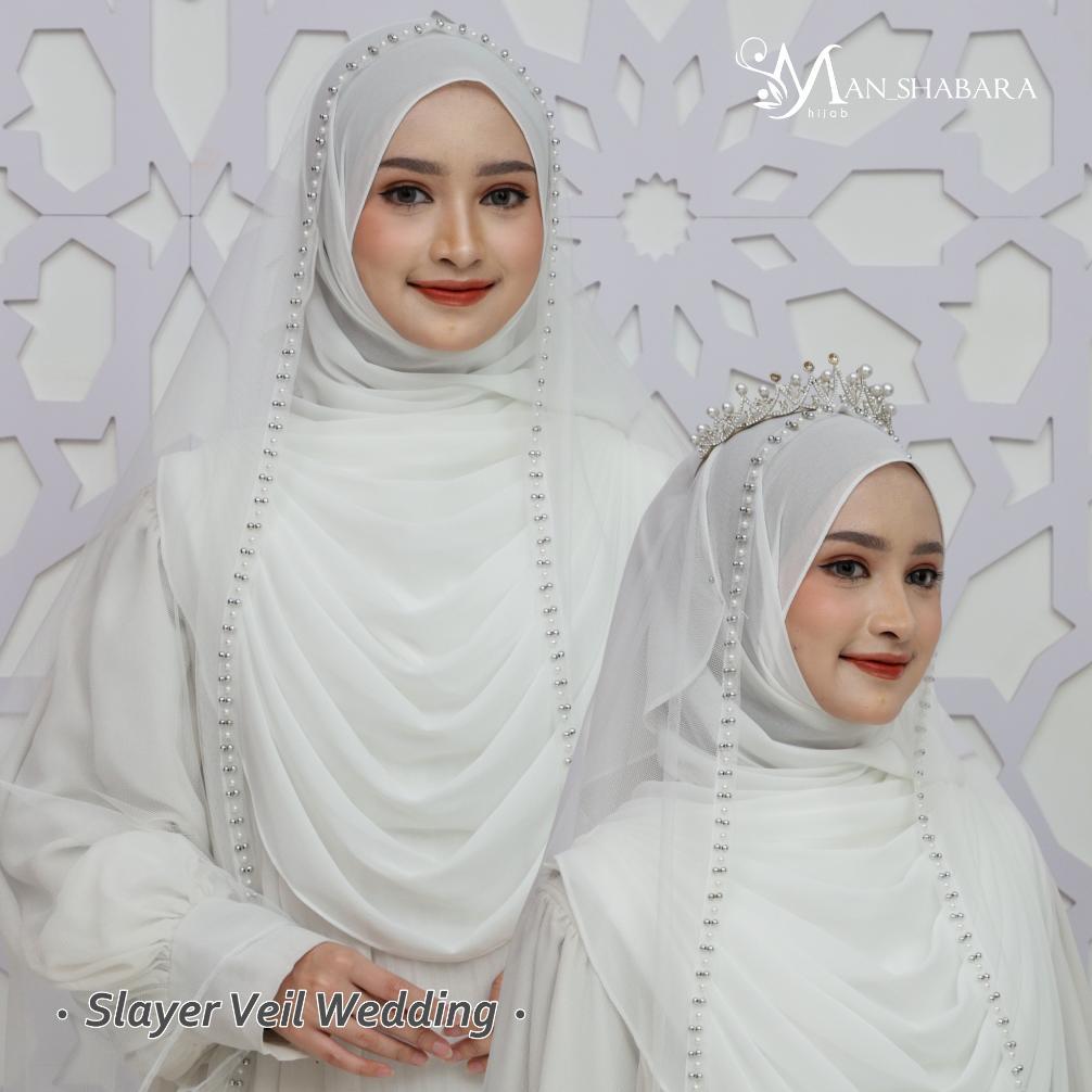 Free Ongkir Slayer Pengantin Tile Mutiara | Aksesoris Hijab Pernikahan Manshabara Hijab