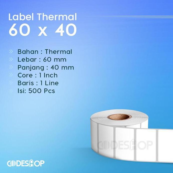 Lansungkirim- Label Barcode Thermal 60 X 40 Mm / Label Thermal 60X40 Mm Isi 400