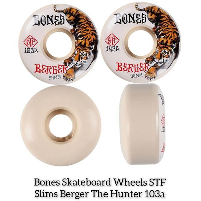 TERLARIS WHEELS / RODA BONES SKATEBOARD WHEELS STF SLIMS BERGER THE HUNTER 103A