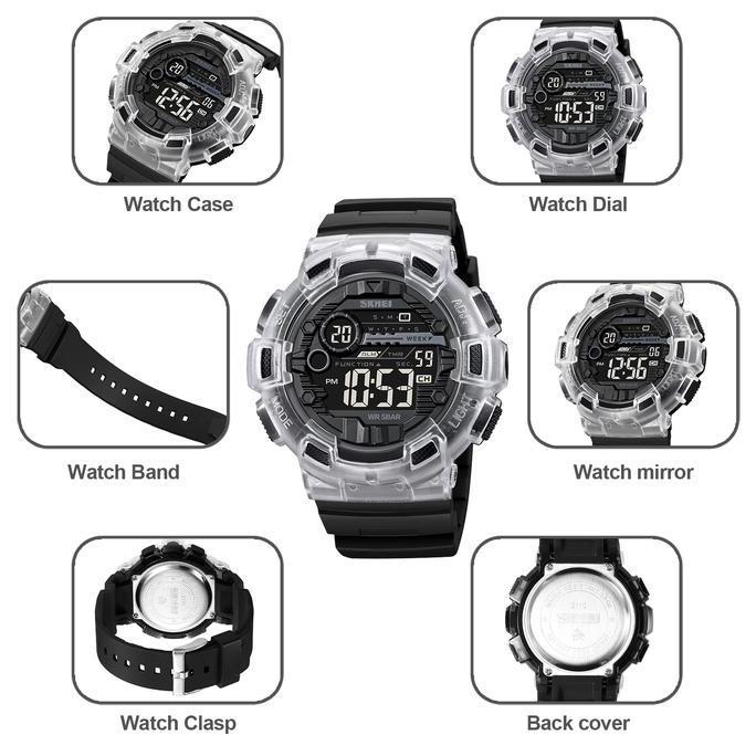 Cloknlok- Jam Tangan Pria Digital Rubber Tahan Air Skmei 2110