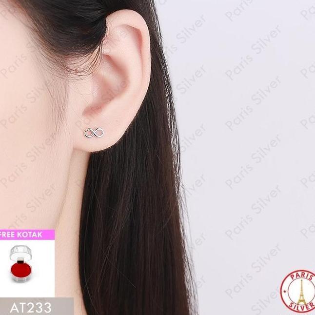 Anting Tusuk Perak Sier 925 Lapis Emas Putih Giwang Tindik Piercing Drat Ulir Pria Wanita