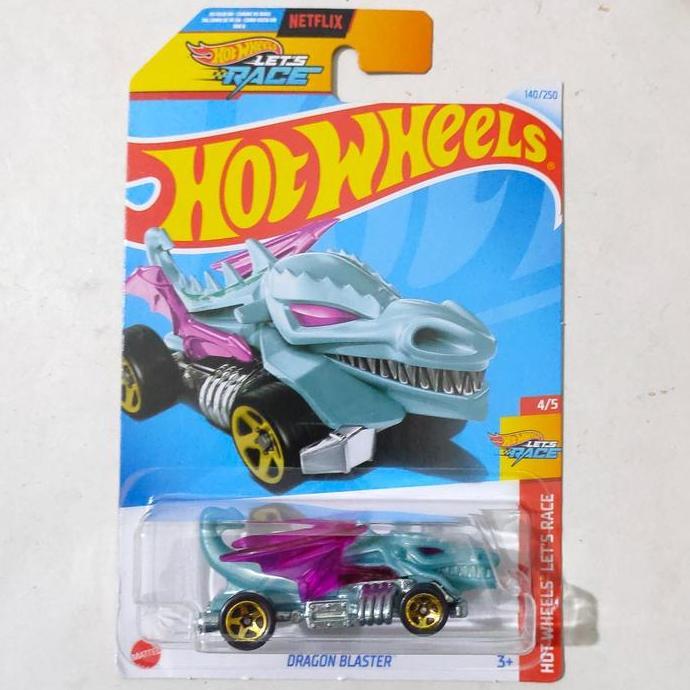 Hotwheels Hot Wheels Dragon Blaster biru muda 2024 HW Lets Race