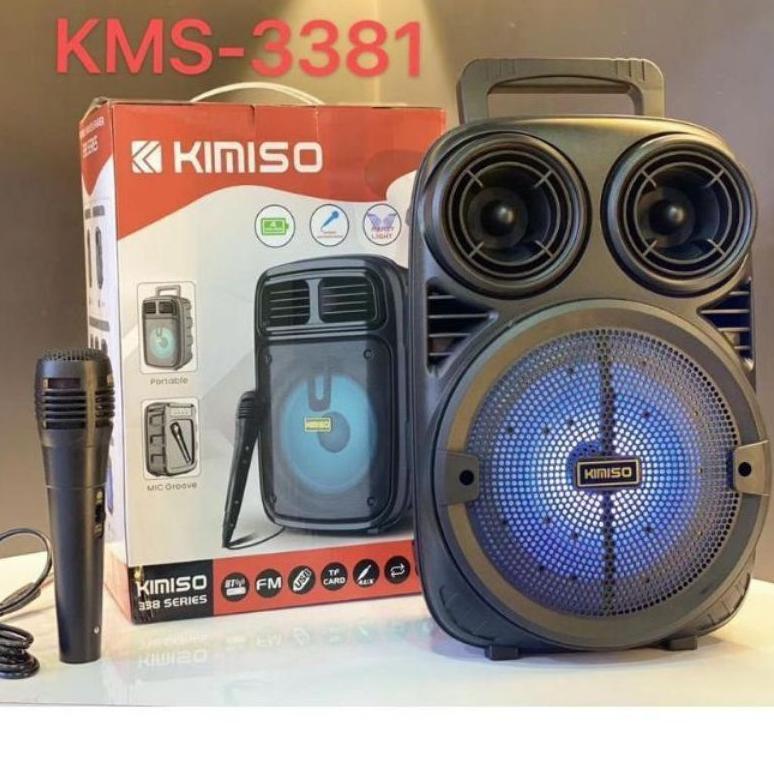 NEW COD SPEAKER BLUETOOTH PORTABEL 6'5 INCH KIMISO 3381 BONUS MIC KARAOKE X-BASS//SPEAKER KARAOKE KI