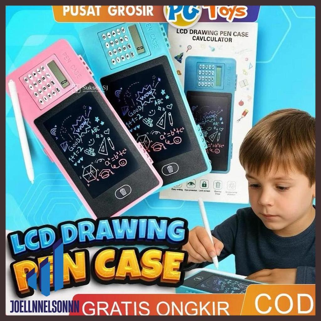 High Quality Pgtoys  3In1 Lcd Drawing Pad + Kotak Pensil + Kalkulator Keren Box Digital Draw Board P