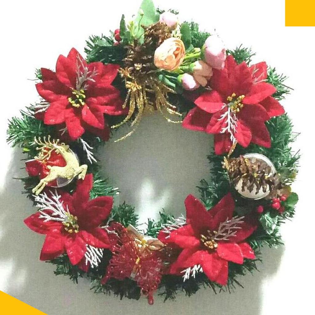 Handmade Christmas Wreath 2 In 1 Lingkaran Adven + Lingkaran Dekor