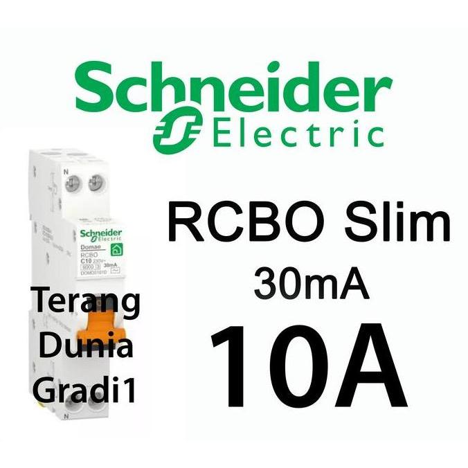 Ready RCBO 10a RCBO Schneider 10a Schneider RCBO 10a DOMD01610 RCBO Slim 10A Schneider