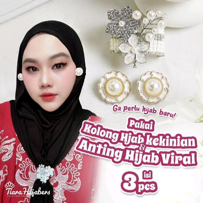 Sparkling- Kolong Hijab Mix Anting Hijab Anting Jepit Isi 3 Ring Hijab Lentur Bisa Buka Tutup Premiu