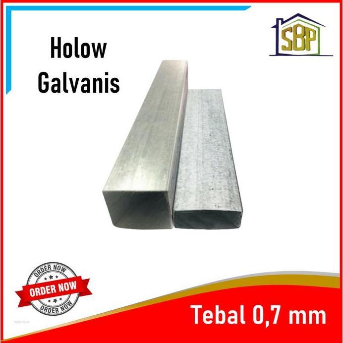Besi Holo Holow Hollow Galvanis 2x4 Tebal 0,7 mm Full Panjang 4 Meter