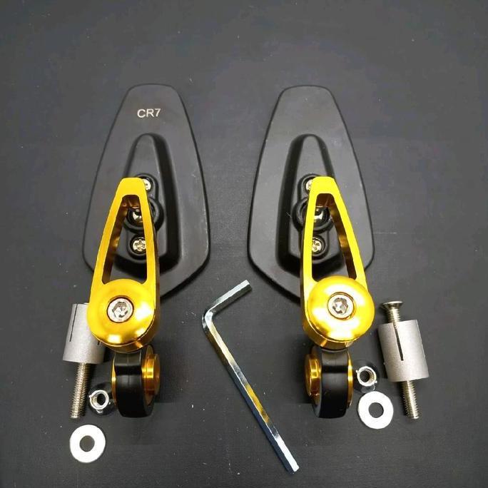 kaca spion variasi motor (model jalu oval) variasi warna kuning universal/Cocok untuk motor.mio , Va