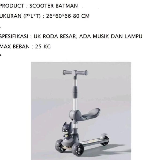 TERLARIS SCOOTER ANAK RODA 3 ADA DUDUKAN + LAMPU DAN MUSIC SCOOTER O ANAK