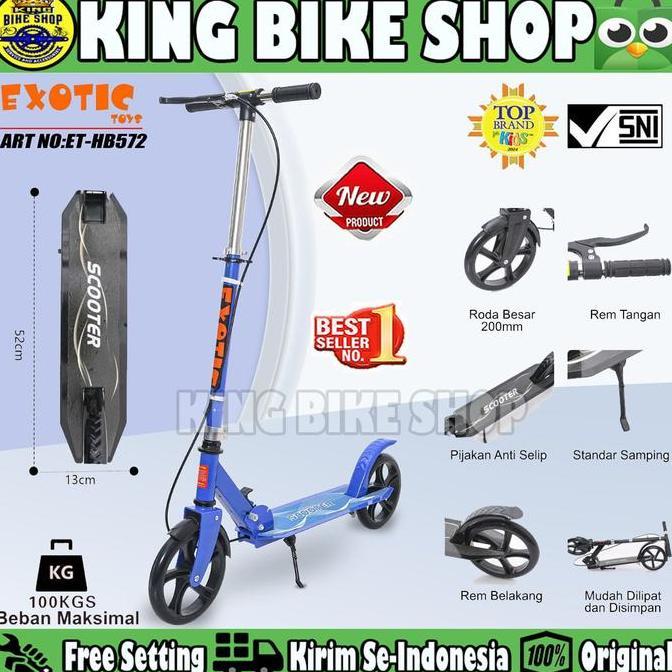 TERLARIS!! SCOOTER SKUTER EXOTIC ET HB 572 ANAK & DEWASA 100KG REM TANGAN MANUAL