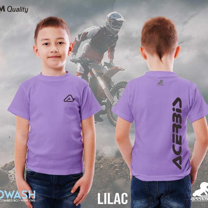 Kaos anak biowash ultrasoft 24s reguler motif 1 Sablon ACERBIS Kaos Premium Lengan Pendek TRAIL