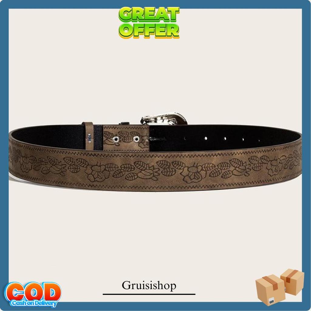 Belt Vintage Amerika Ikat Pinggang Wanita Fahsion Tahan Lama Sabuk Pinggang Lebar Kulit Pu Sabuk Wan