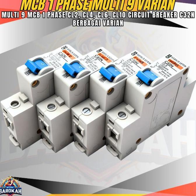 Mcb Merlin Gerlin Multi9 C32N Miniature Circuit Breaker Tersedia Varian Mcb 1P 2A / 1P 4A / 1P 6A / 
