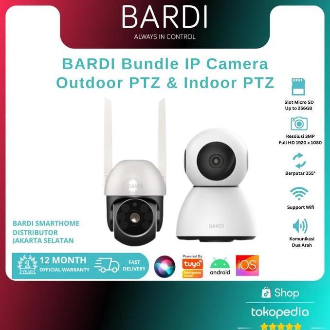 Bardi IP Camera Indoor PTZ Outdoor PTZ Bundle CCTV 2 IP Camera