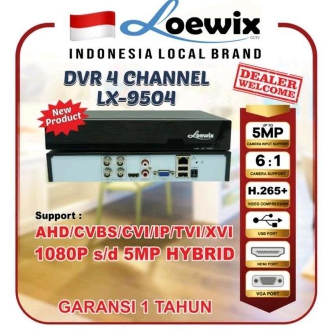 LOEWIX 5 MP DVR 4 CHANNEL LX-9504 4CH XMEYE FULL CHANNEL 5MP 6:1